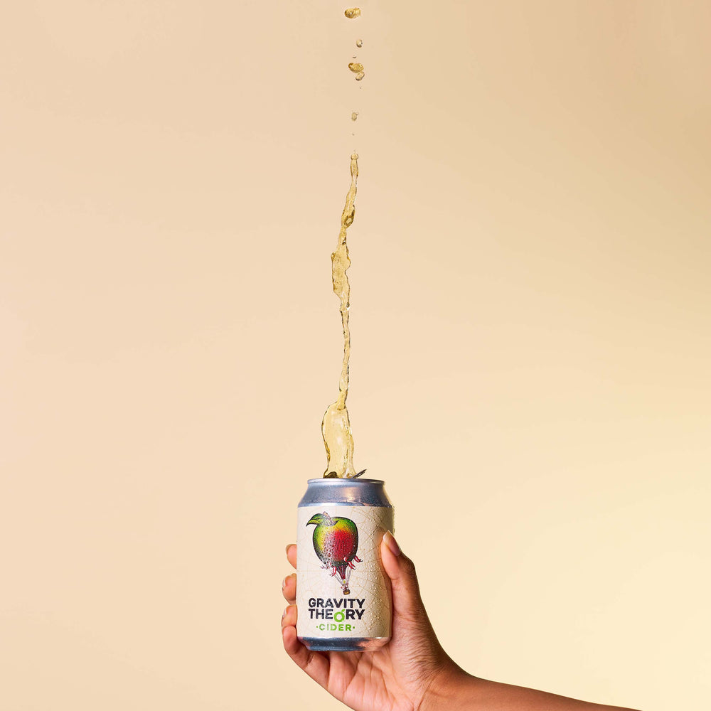 Gravity theory cider can on natural background