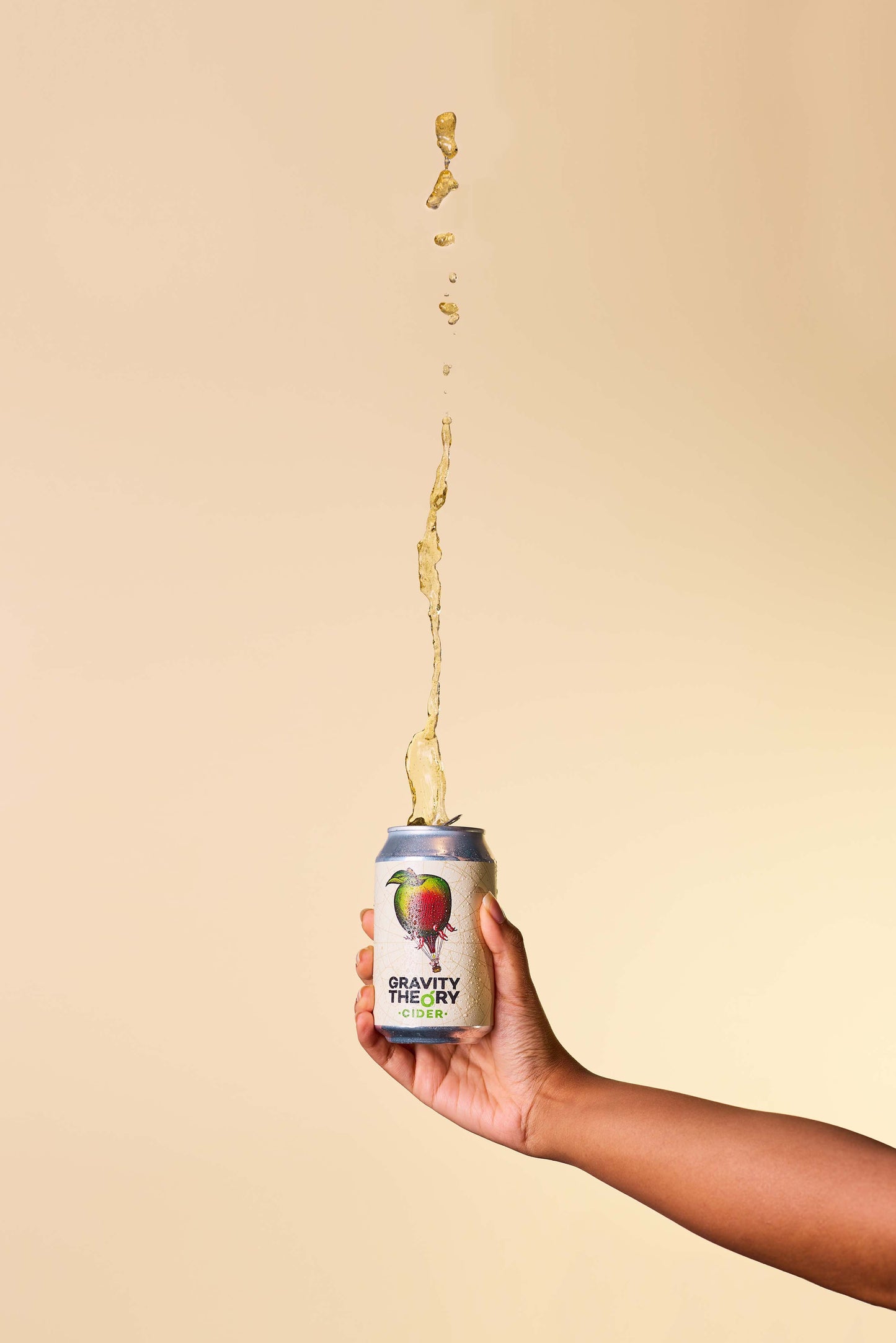 Gravity theory cider can on natural background